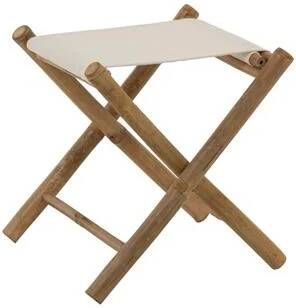 J-Line Plooibaar stoel bamboe & textiel naturel & wit woonaccessoires