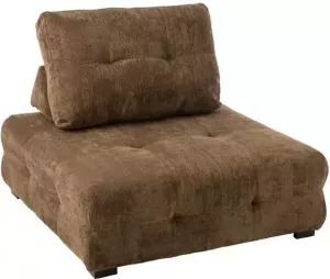 J-Line Zetel 1 Zit Poef Ribfluweel Camel