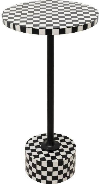 Kare Design Bijzettafel Domero Chess Black White Ø25cm