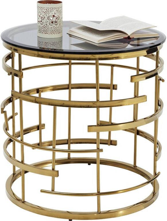 Kare Design Jupiter Bijzettafel Glas|Goudkleurig Metaal