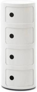 Kartell Componibili Kast Rond Extra Large (4 Comp.) Wit
