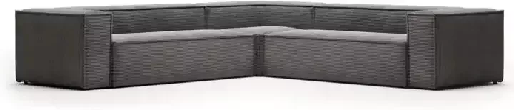 Kave Home 6-zits hoekbank Blok van grijs corduroy 320 x 320 cm - Foto 2