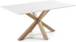 Kave Home Argo tafel 180 cm wit melamine hout effect benen - Foto 3