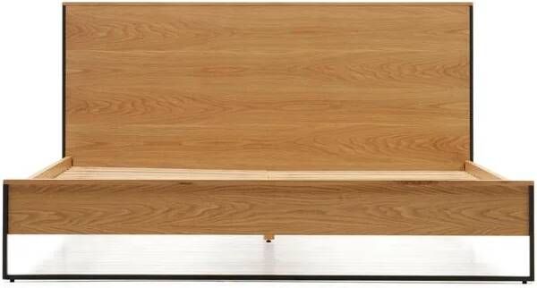 Kave Home Bed Taiana van eikenfineer en stalen poten met zwart geschilderde afwerking 160 x 200 cm - Foto 4