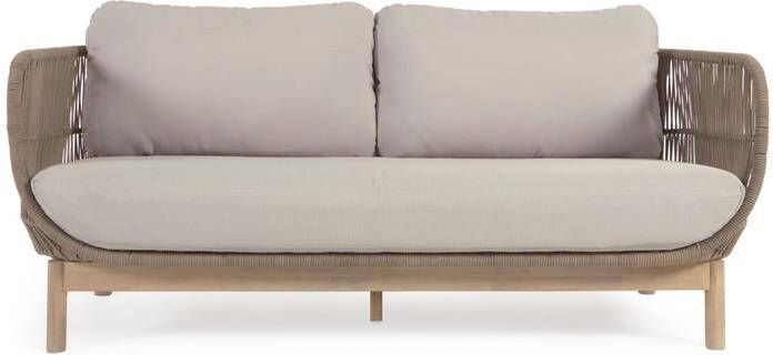Kave Home Catalina 3-zitsbank gemaakt met beige touw en FSC massief