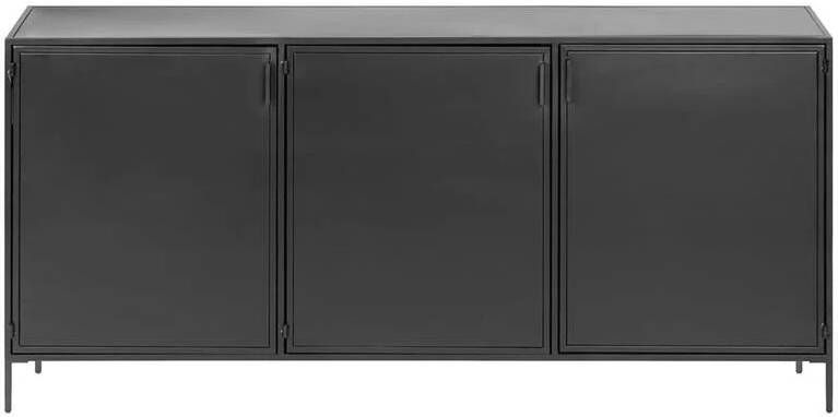 Kave Home Shantay metalen dressoir in zwart gelakte afwerking met 3 deuren 160 x 72 cm - Foto 3