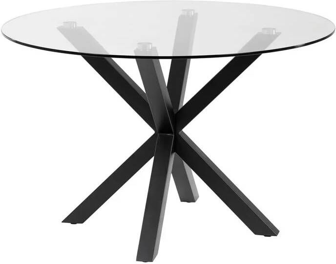 Kave Home Argo Full argo ronde glazen tafel en stalen poten met zwarte afwerking Ø 119 cm - Foto 3