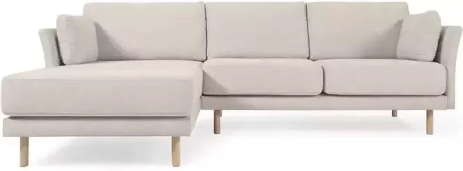 Kave Home Gilma beige 3-zitsbank met links rechts chaise longue met
