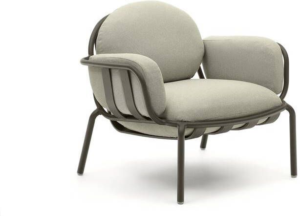 Kave Home Joncols outdoor fauteuil in aluminium met groen gelakte