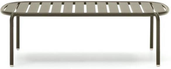 Kave Home Joncols outdoor salontafel in aluminium met groen gelakte afwerking Ø 110 x 62 cm