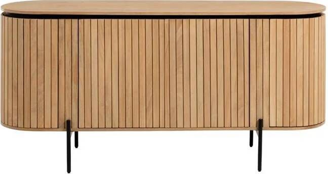 Kave Home Licia massief mangohouten dressoir met 4 deuren en zwart gelakt metaal 170 x 80 cm (mtk0169) - Foto 3