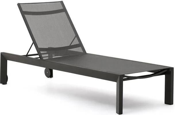 Kave Home Canutells ligstoel van aluminium met donkergrijze