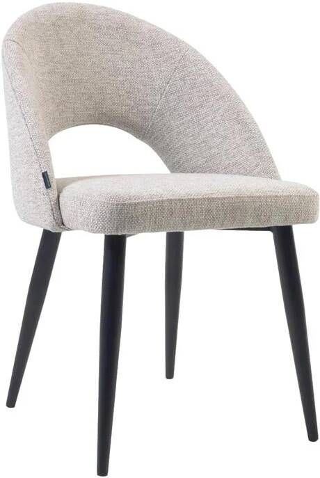 Kave Home Stoel Mael beige met stalen poten met zwarte afwerking - Foto 3