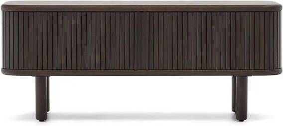 Kave Home Mailen-tv-meubel met 2 deuren van essenfineer met een donkere afwerking 120 x 50 cm - Foto 4