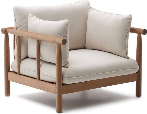 Kave Home Outdoor Fauteuil Sacova Eucalyptushout Beige