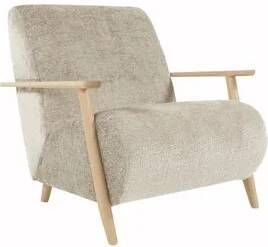 Kave Home Meghan fauteuil in beige chenille en hout met natuurlijke afwerking - Foto 2