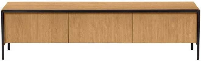 Kave Home Nadyria massief eikenhoutfineer 3-deurs tv-meubel met zwarte afwerking staal 180 x 50 cm (mtk0176) - Foto 3