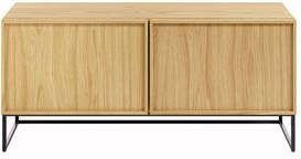 Kave Home Taiana 2-deurs tv-meubel met eikenfineer en stalen frame in zwarte afwerking 112 x 51 cm (mtk0176) - Foto 5