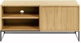Kave Home Taiana 1-deurs tv-meubel met eikenfineer en stalen frame in zwarte afwerking 112 x 51 cm (mtk0176) - Foto 3