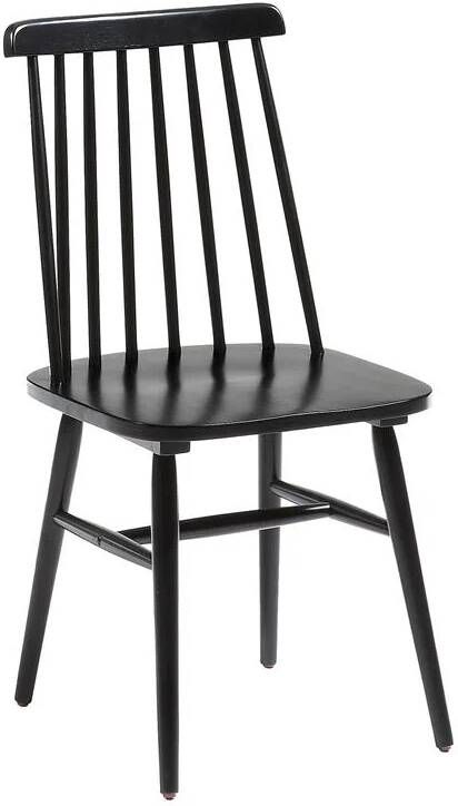 Kave Home Tressia stoel van MDF en massief rubberhout met zwarte lak