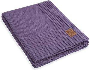 Knit Factory Uni Gebreid Plaid XL Woondeken Violet 195x225 cm