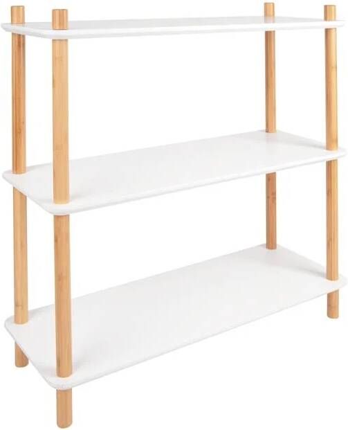 Leitmotiv Plankenkast Simplicity Bamboe Wit Small 80x30x82 5cm Scandinavisch