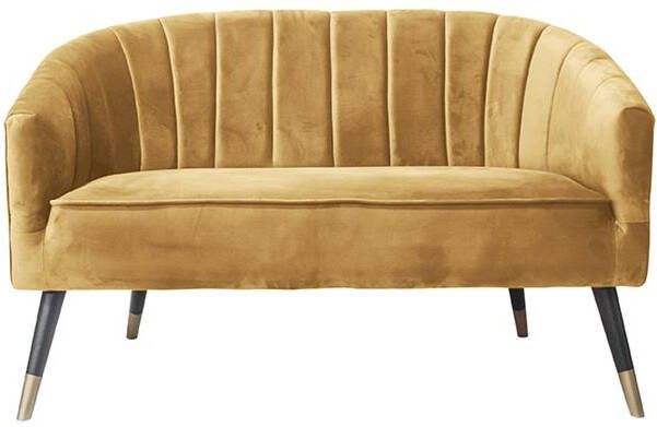 Leitmotiv Bank Royal Velvet Okergeel 128x71x80cm Scandinavisch