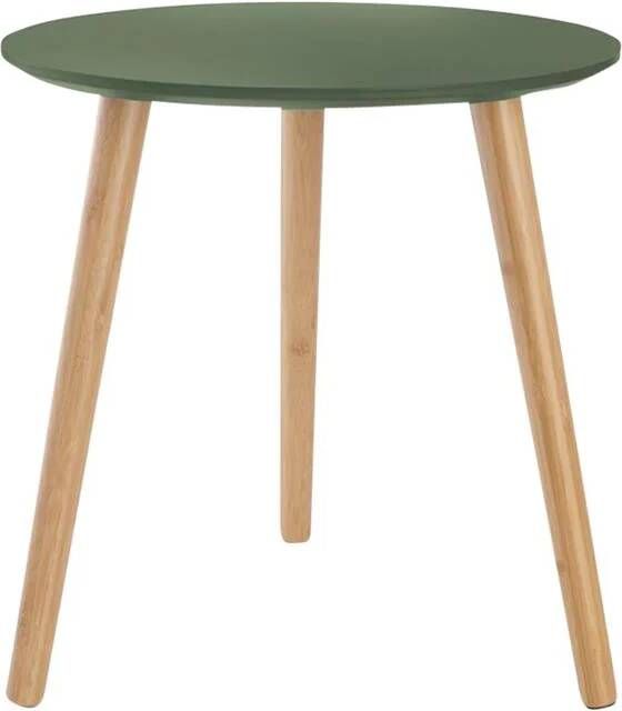 Lisomme Esma houten bijzettafel groen Ø 40 cm
