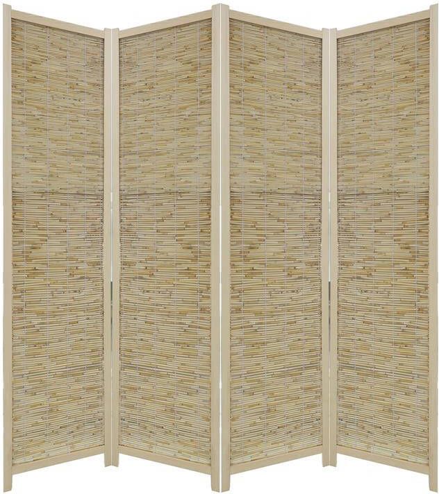LW collection Kamerscherm Bamboe kamerschermen 4 panelen scheidingswand 170x160cm kant en klaar - Foto 2