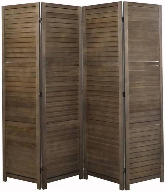 LW collection Kamerscherm donkerbruin Hout kamerschermen 4 panelen scheidingswand 172x160 kant en klaar - Foto 2