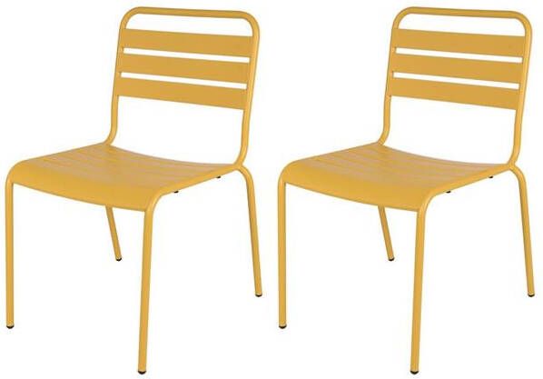 MaximaVida Metalen tuinstoel Max XXL okergeel