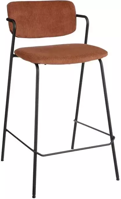Mica Decorations Nanet Barkruk L53 x B46 x H91 cm Velvet Bruin