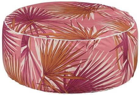 Mica Decorations Nuno Opblaasbare Poef met Palm Bladeren H23 x Ø53 cm Paars