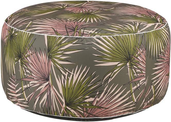 Mica Decorations Nuno Opblaasbare Poef met Palm Bladeren H37 x Ø80 cm Groen