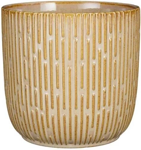 Mica Decorations Sara Bloempot 19x19x18 cm Keramiek Lichtbruin