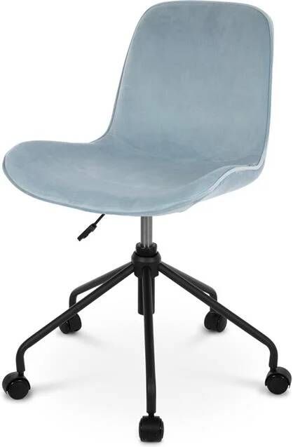 Nolon Nout-Fé bureaustoel velvet blauw zwart onderstel