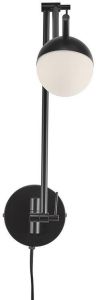 Nordlux Wandlamp CONTINA Textiel kabel met de mond geblazen opaal glas