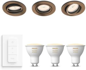 Philips Hue Philips Donegal Inbouwspots met White Ambiance & Dimmer Koper