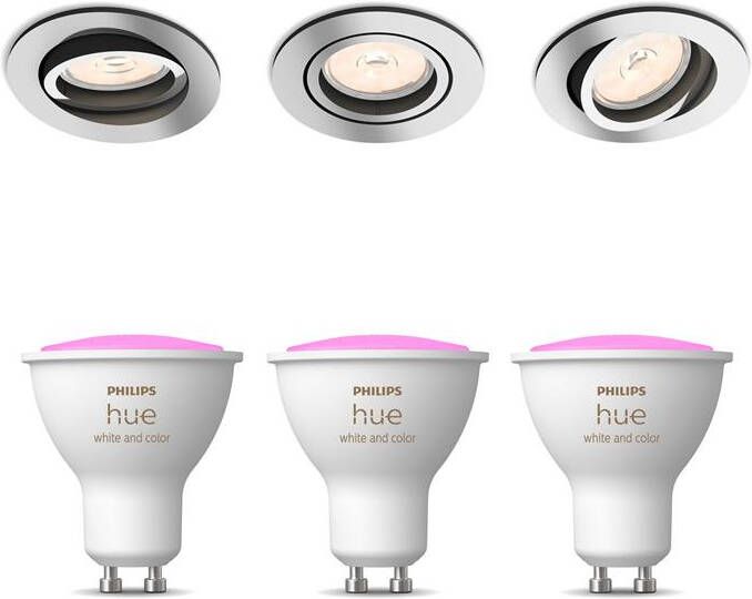 Philips Hue Philips Donegal Inbouwspots met White & Color Ambiance Chroom