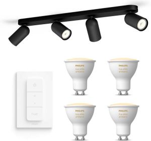 Philips Hue Philips myLiving Pongee Opbouwspot Zwart 4 Lichtpunten