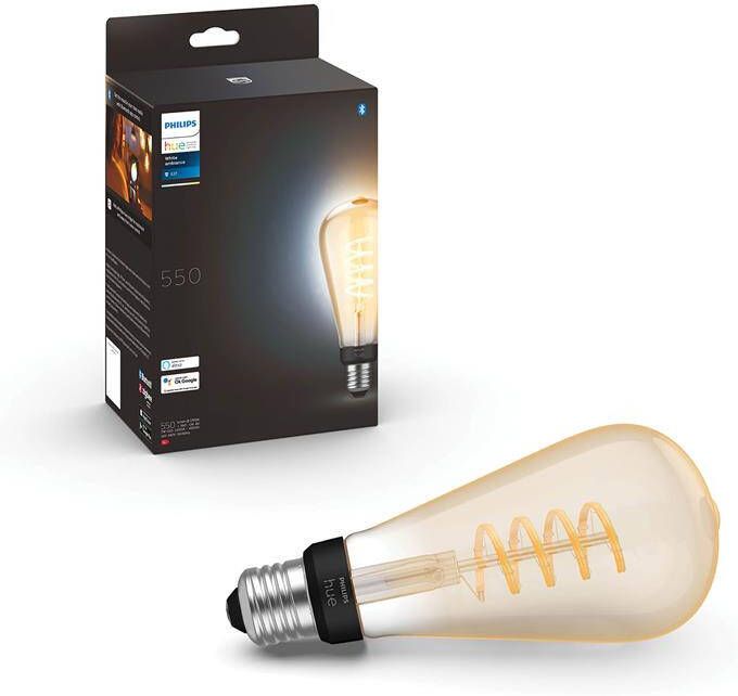 Philips Hue White Ambiance filament edison lamp goud dimbaar E27 7W… - Foto 1