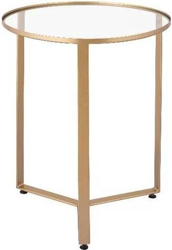 PTMD COLLECTION PTMD Dyrk Gold iron minimal sidetable glass top round