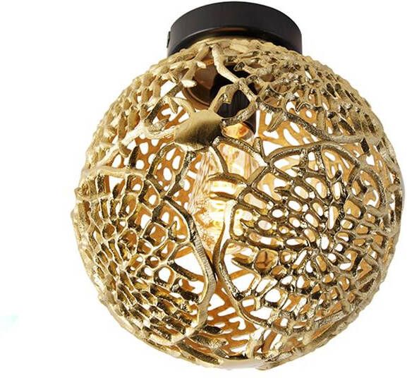 QAZQA Art deco plafondlamp goud met zwart Maro