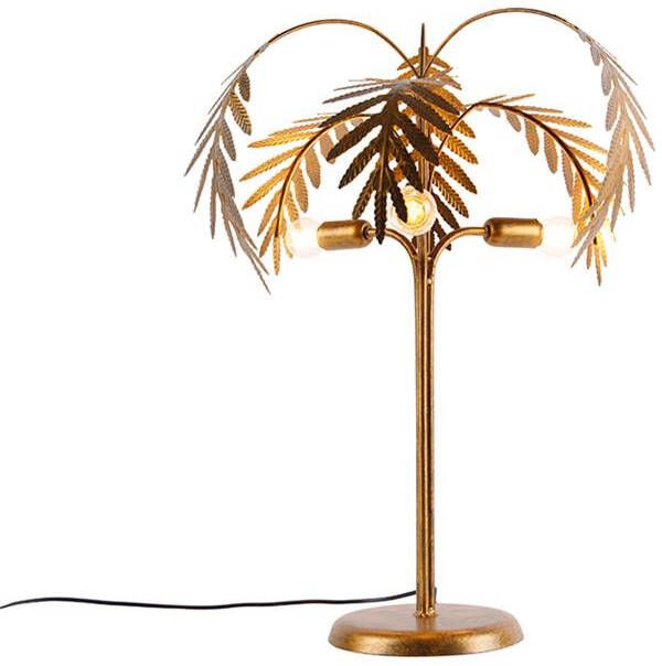 QAZQA Art Deco tafellamp goud 3-lichts Botanica - Foto 1