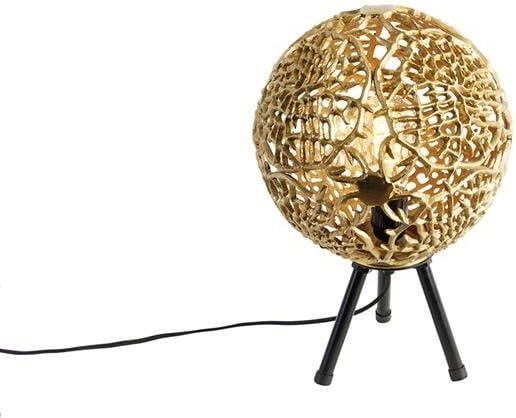 QAZQA Art deco tafellamp tripod goud Maro