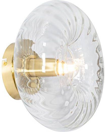QAZQA Art Deco wandlamp goud met glas Ayesha