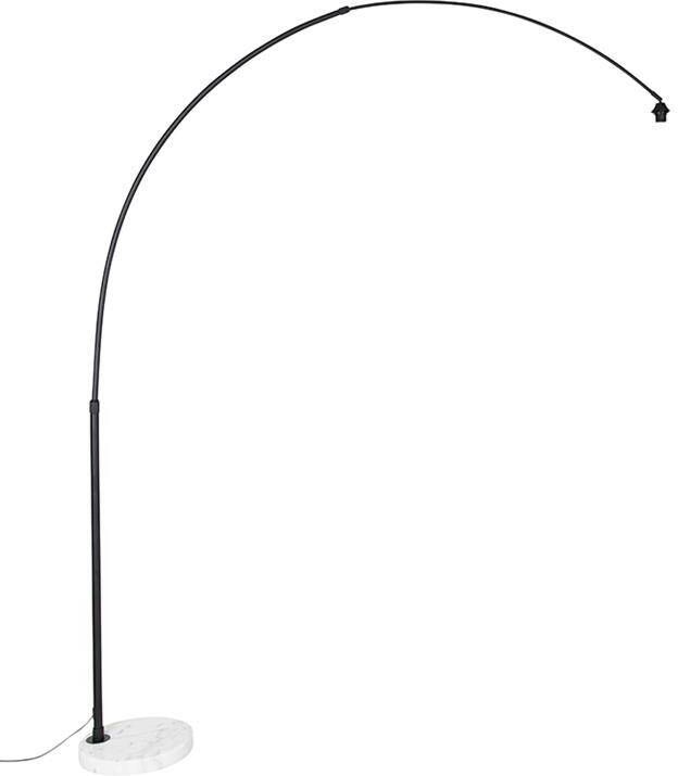 QAZQA Moderne booglamp zwart met wit verstelbaar zonder kap XXL