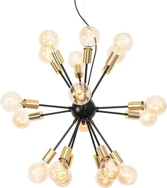 QAZQA Design hanglamp zwart met goud 18-lichts Juul - Foto 1