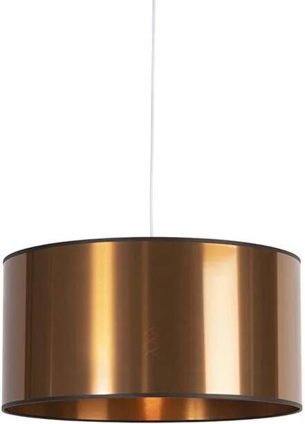 QAZQA Art Deco hanglamp wit met koperen kap 50 cm Pendel - Foto 1