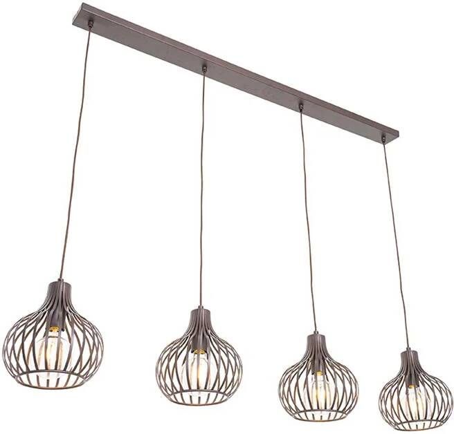 QAZQA Moderne hanglamp bruin 4-lichts Saffira - Foto 1